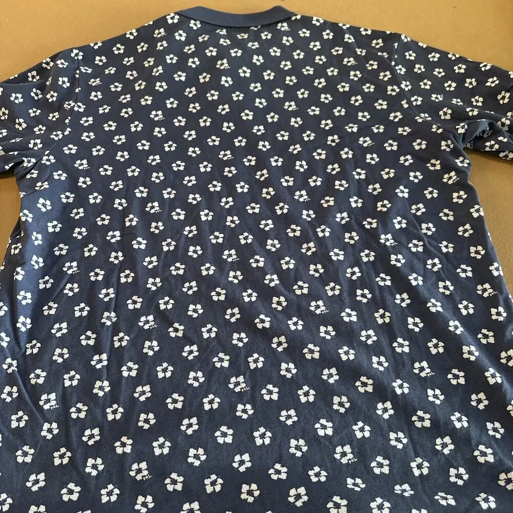 Polo Ralph Lauren Size 3XLT Mens Floral Blue Shirt Big And Tall Hibiscus AOP
